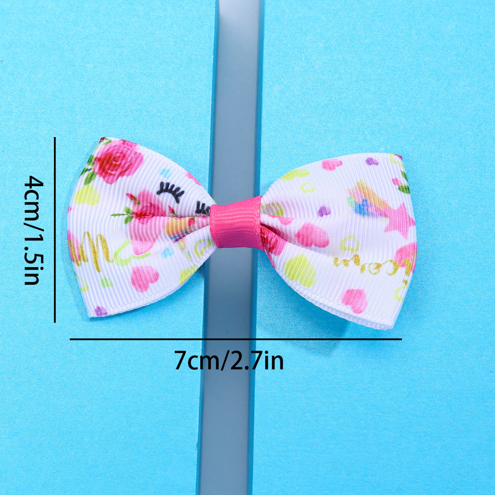 10Pcs Pink Hair Bows Clips