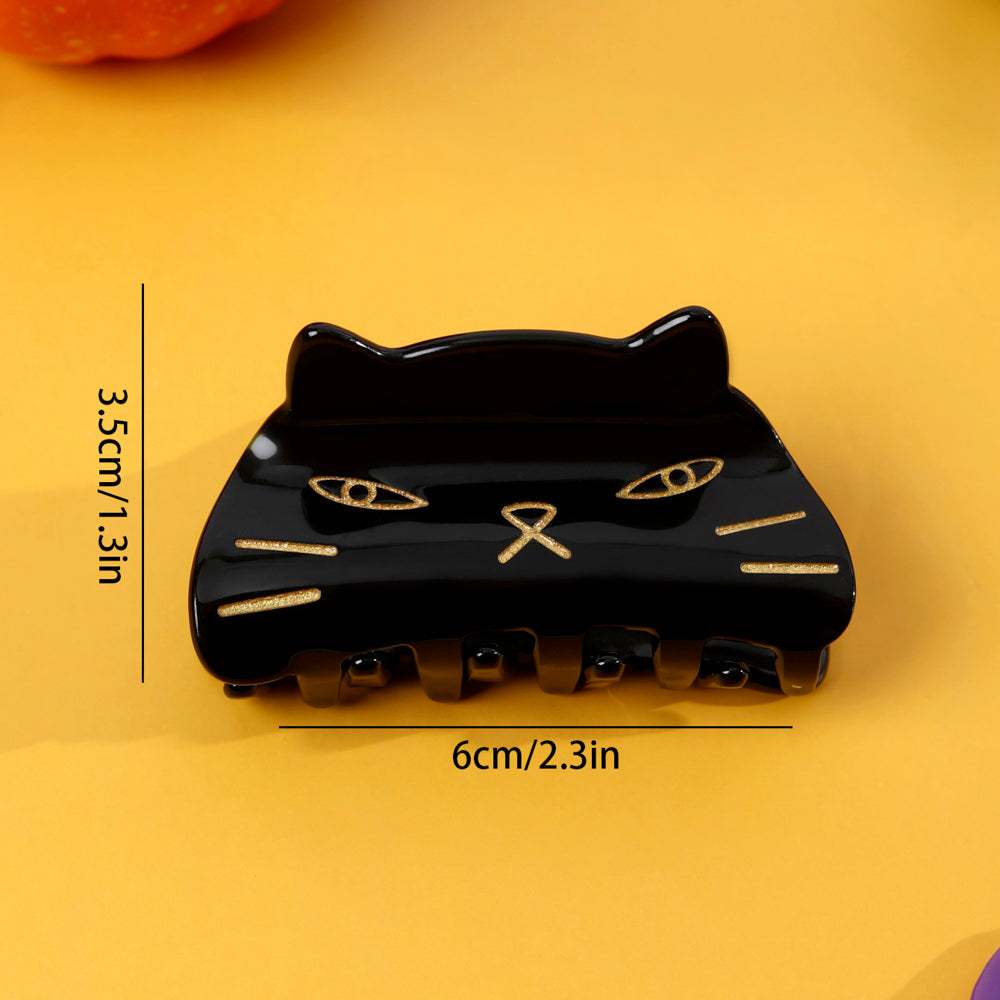 Cute Halloween Black Cat Hair Claw Clips