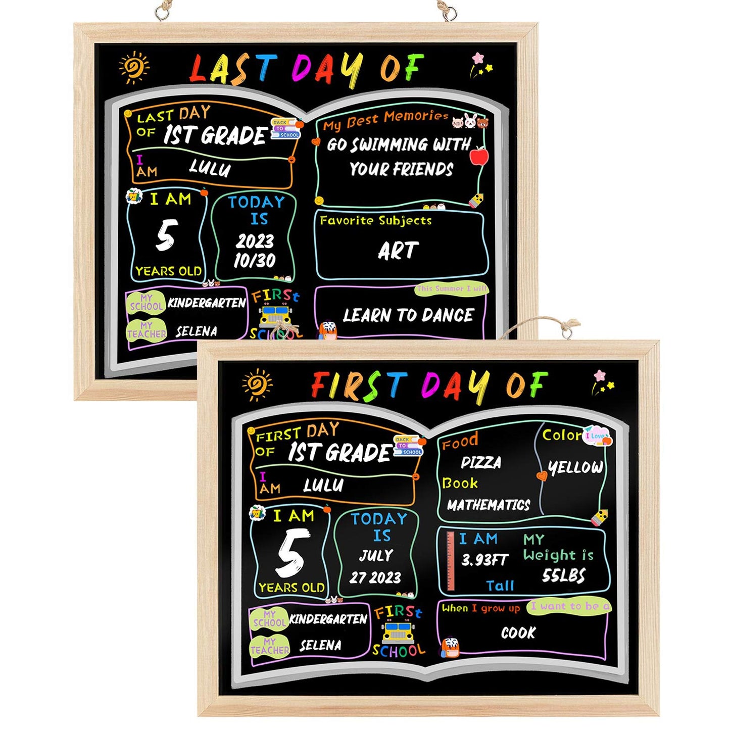 1PC First & Last Day of School Chalkboard