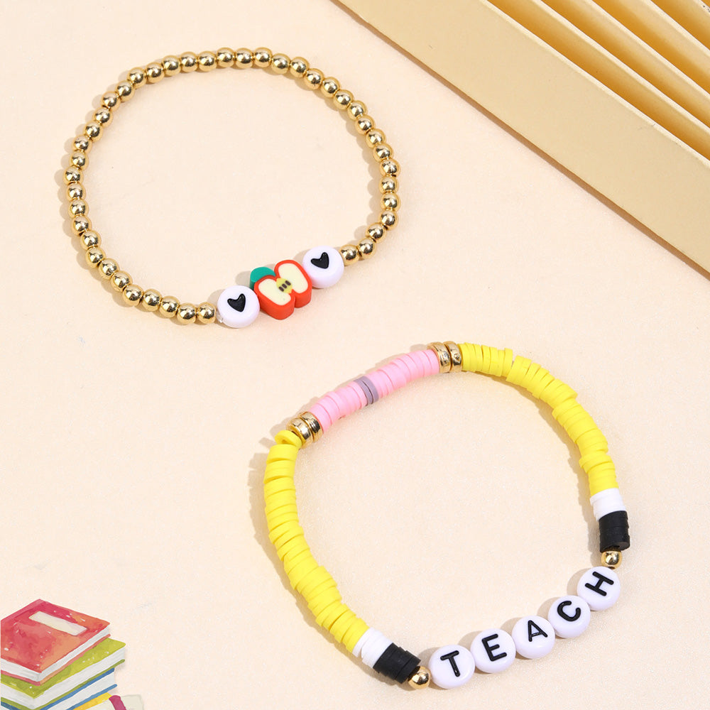 2PCS Teacher's Day Beaded Bracelets