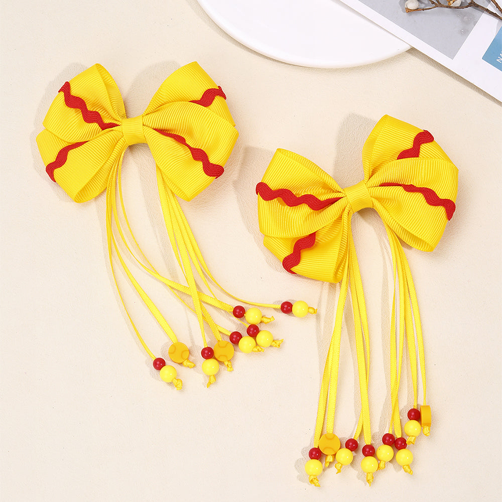 2pcs Sports Softball Hair Bows for Girls