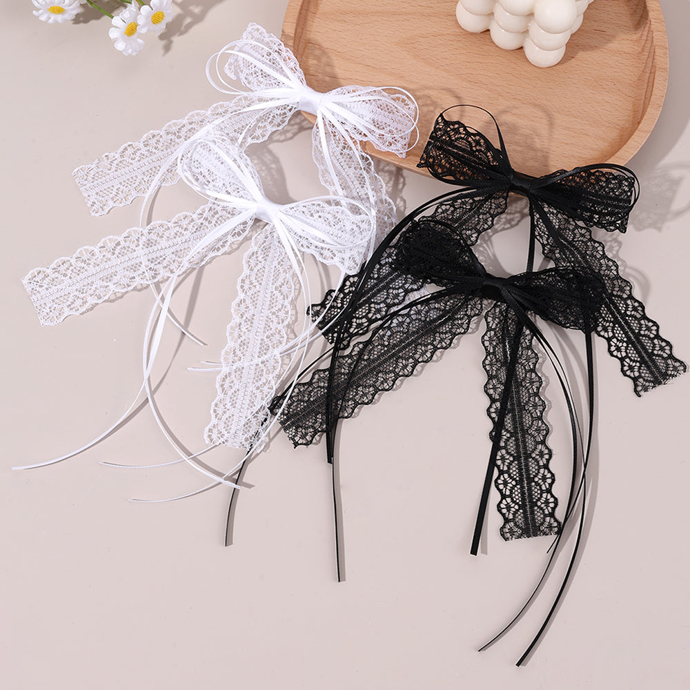 2Pcs Boutique Lace Flower Hair Clip for Women Girls Long Hair Hair Bow Clip