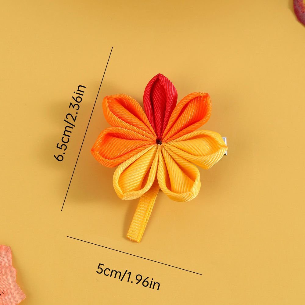 2PCS Thanksgiving Day Maple Leaf Hair Clips