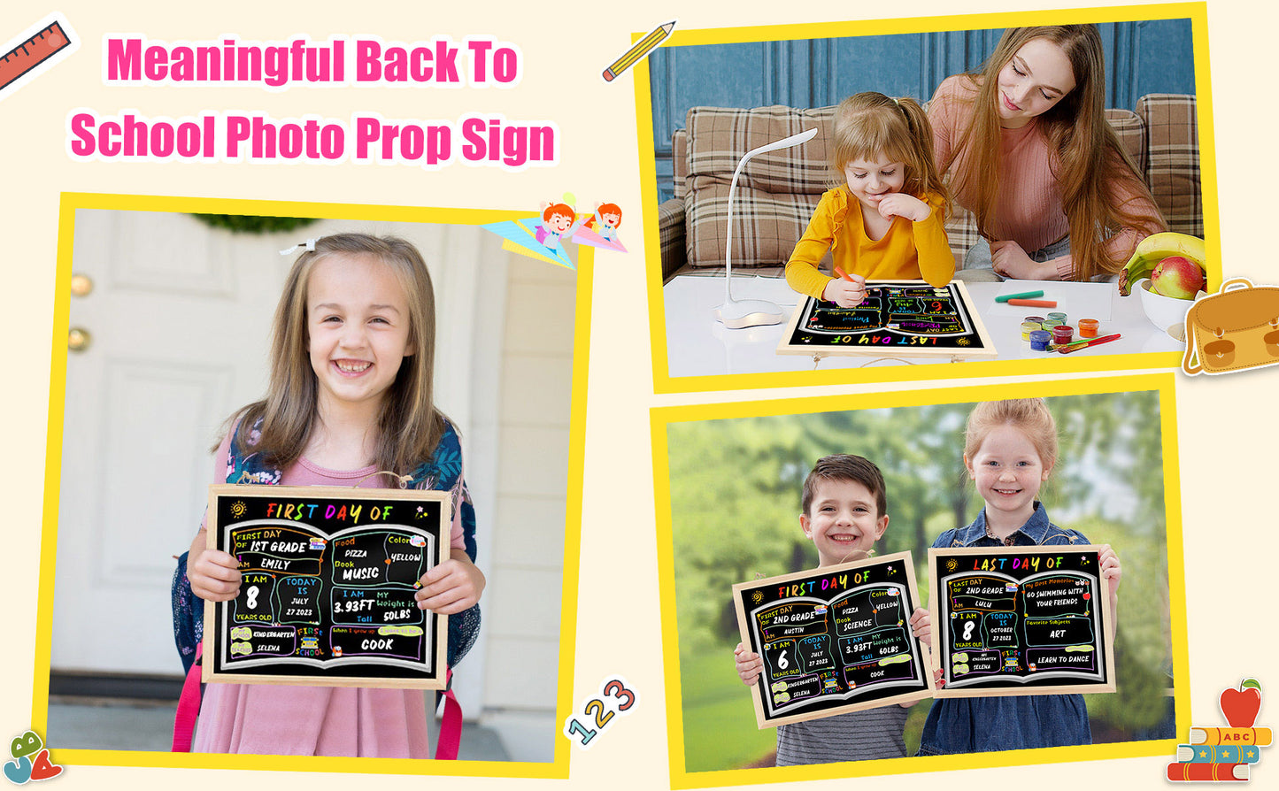 1PC First & Last Day of School Chalkboard
