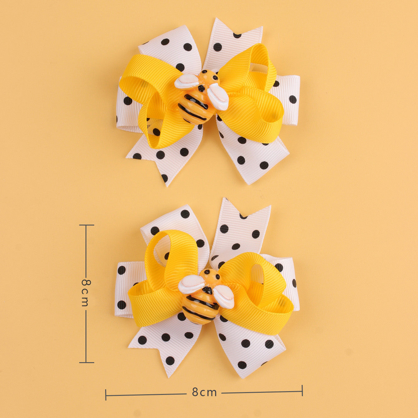 20Pairs Bee Hair Bows Clips Polka Wholesale
