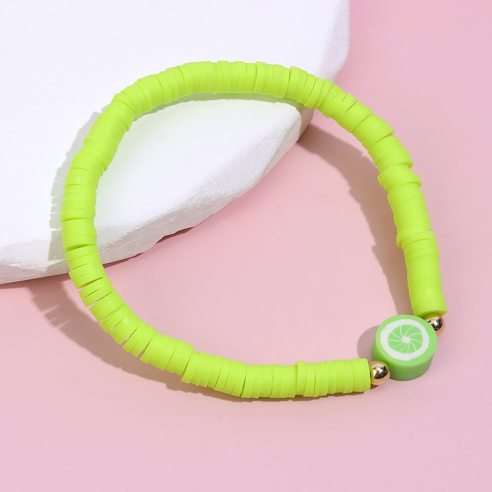 6PCS Cute Fruit Clay Beads Bracelets