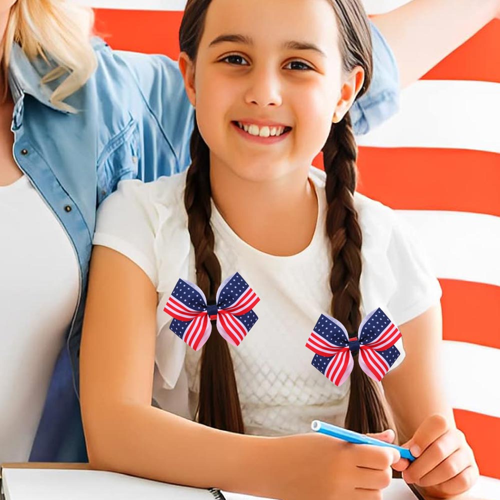 2pcs 4th of July Hair Bows Clips