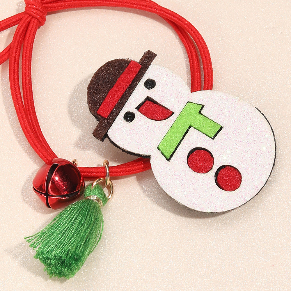 2PCS Christmas Snowman Hat Hair Ties