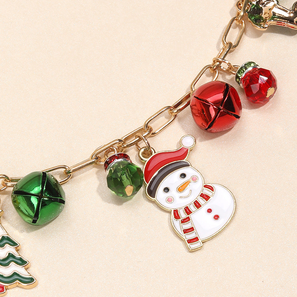 Christmas Snowman Bell Girls Necklace
