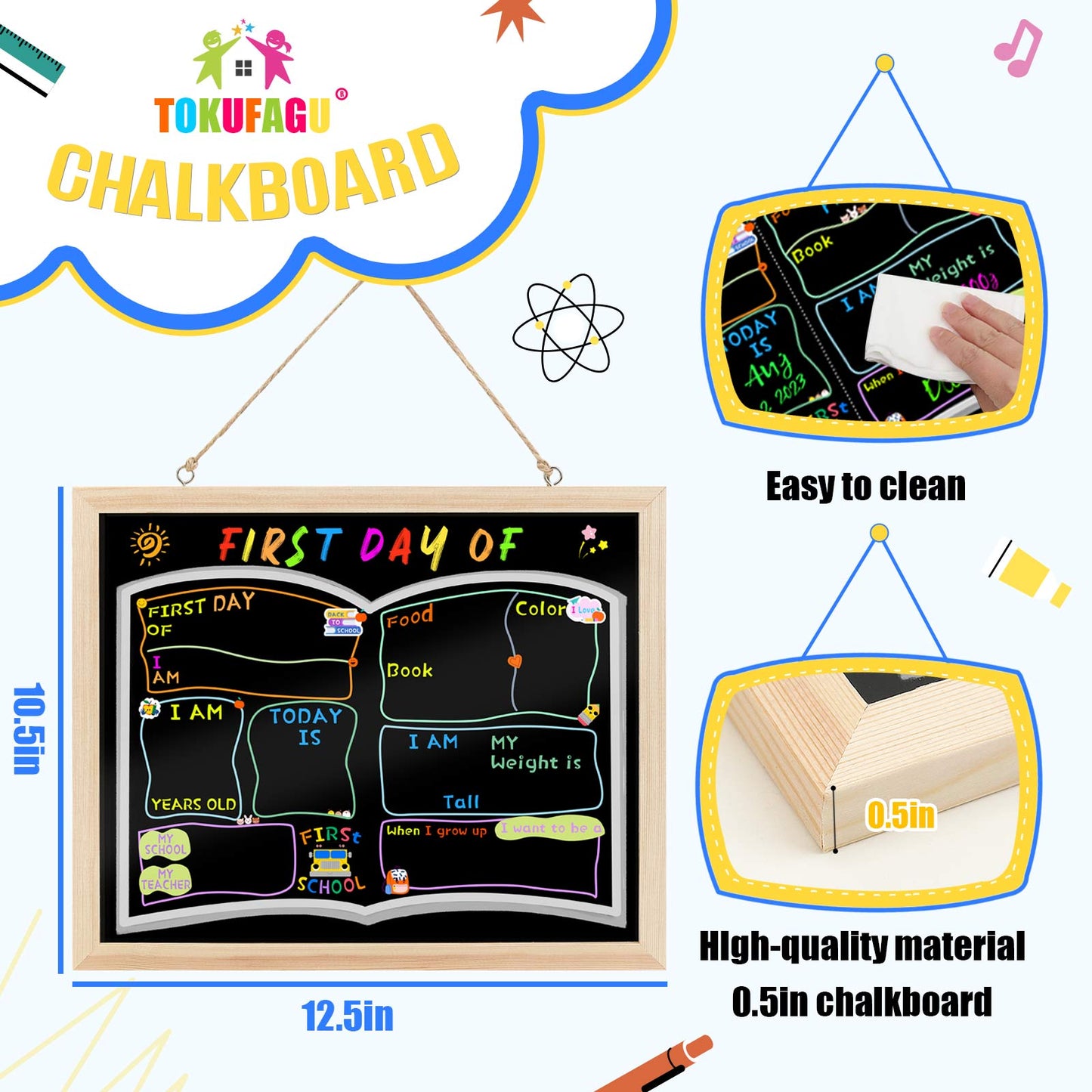 1PC First & Last Day of School Chalkboard