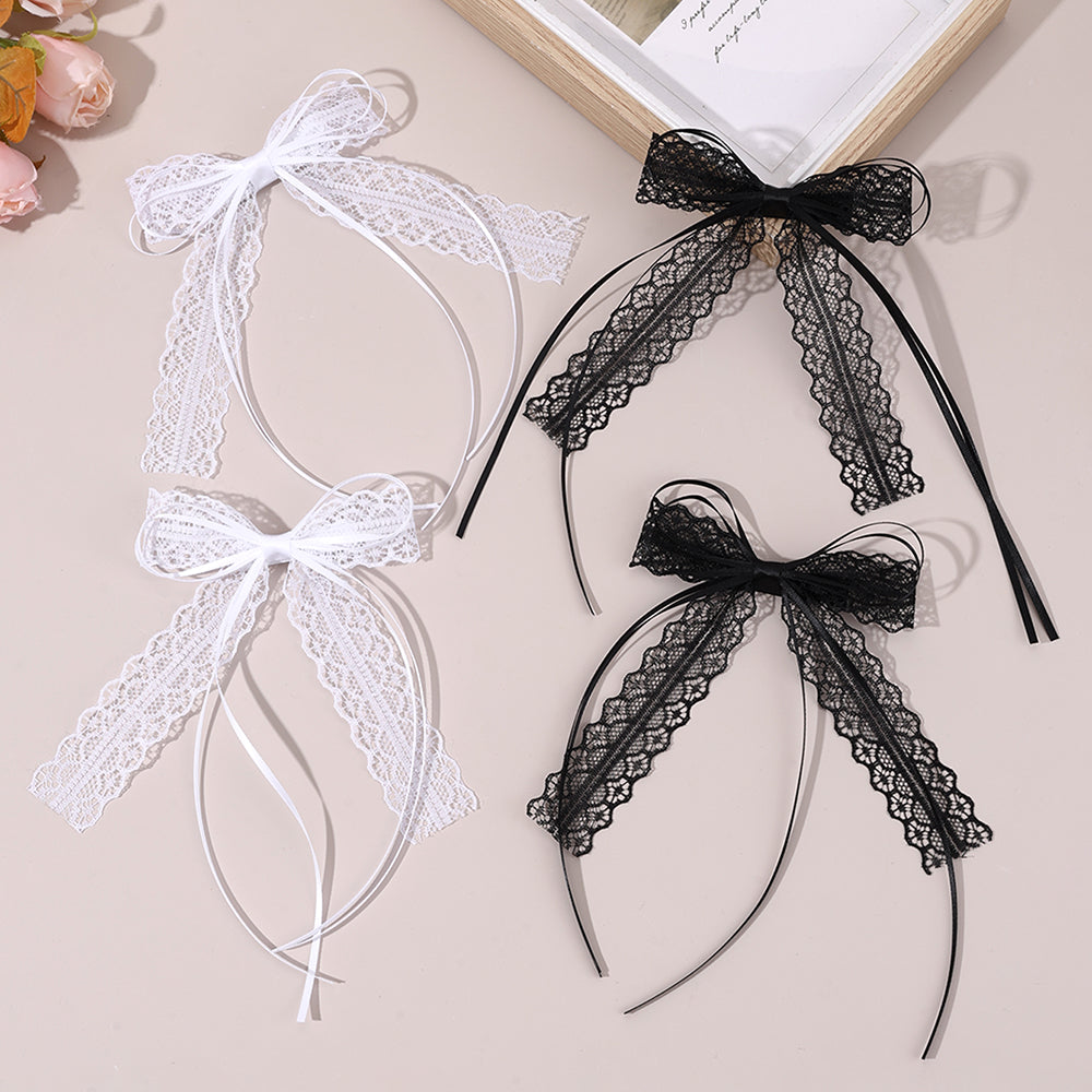 2Pcs Boutique Lace Flower Hair Clip for Women Girls Long Hair Hair Bow Clip