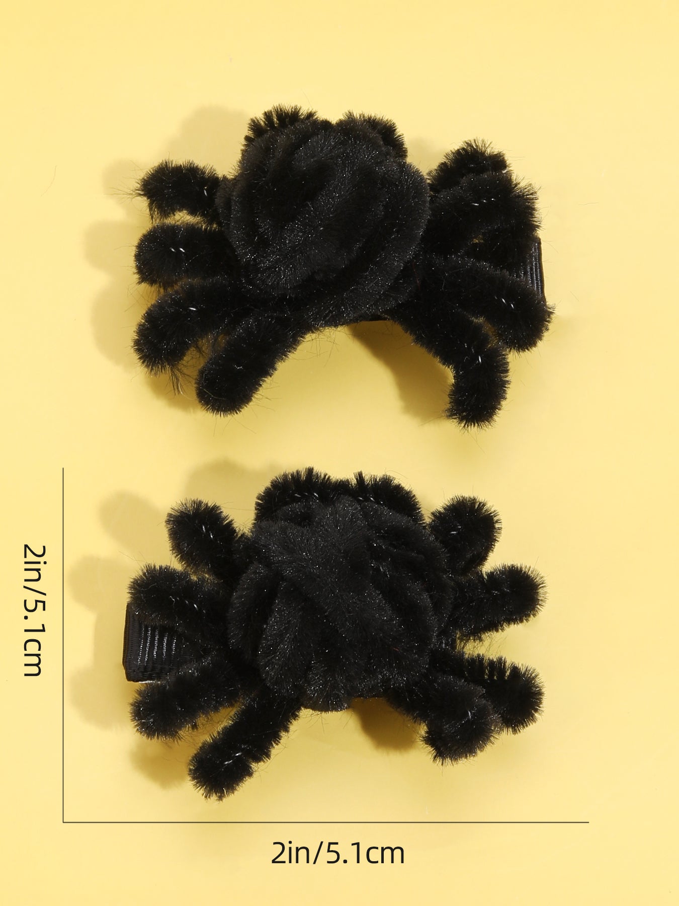 2PCS Halloween Black Spider Hair Clips