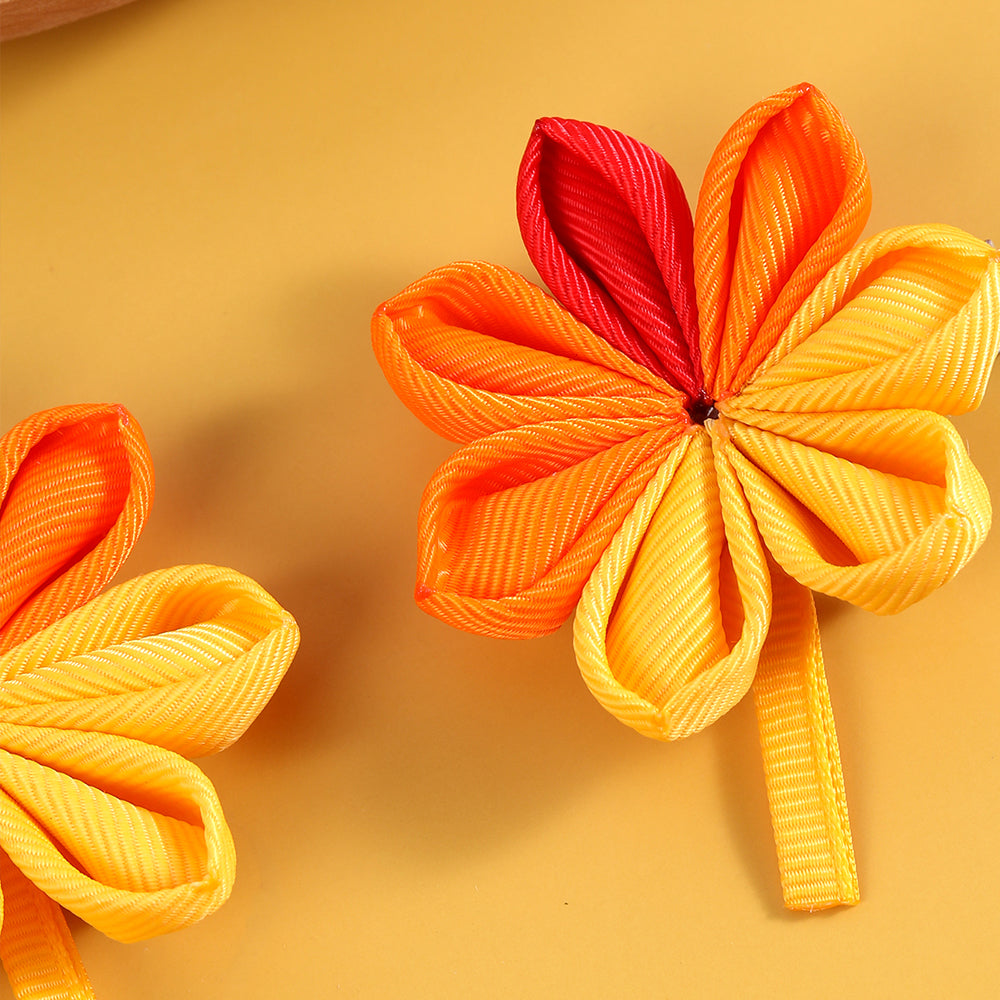 2PCS Thanksgiving Day Maple Leaf Hair Clips