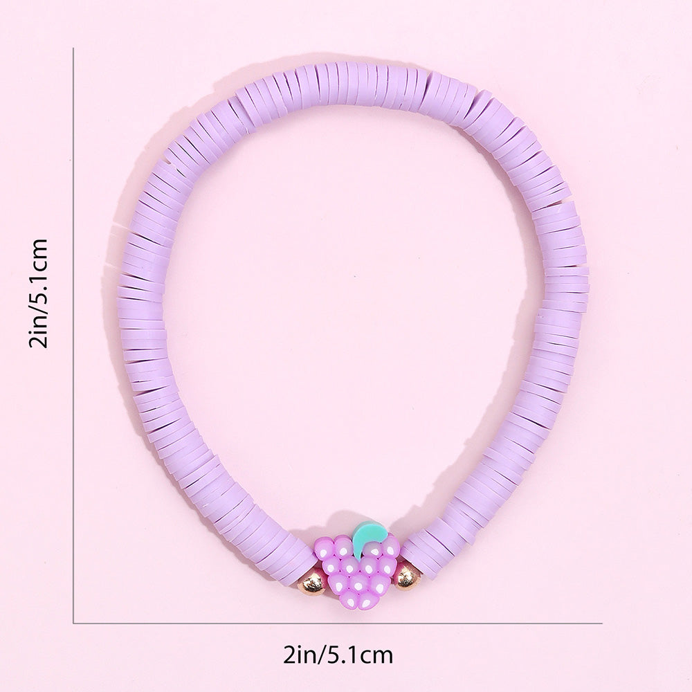 6PCS Cute Fruit Clay Beads Bracelets