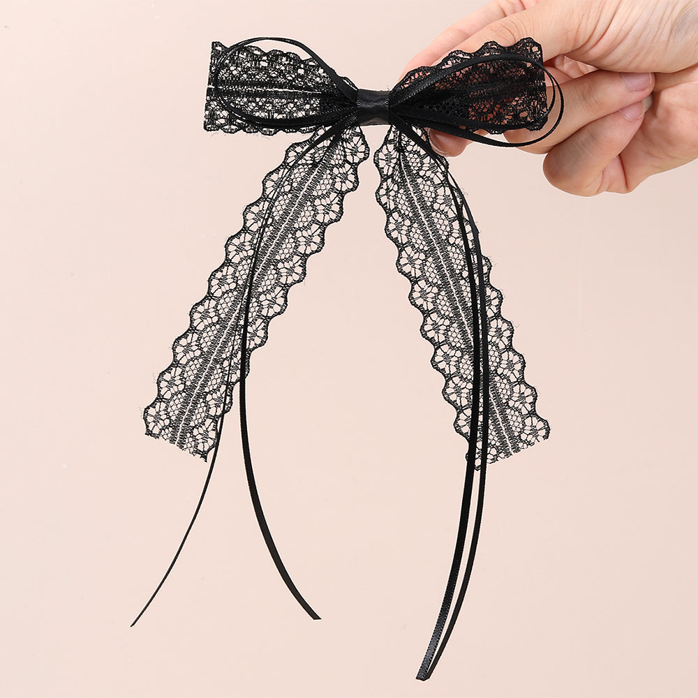 2Pcs Boutique Lace Flower Hair Clip for Women Girls Long Hair Hair Bow Clip