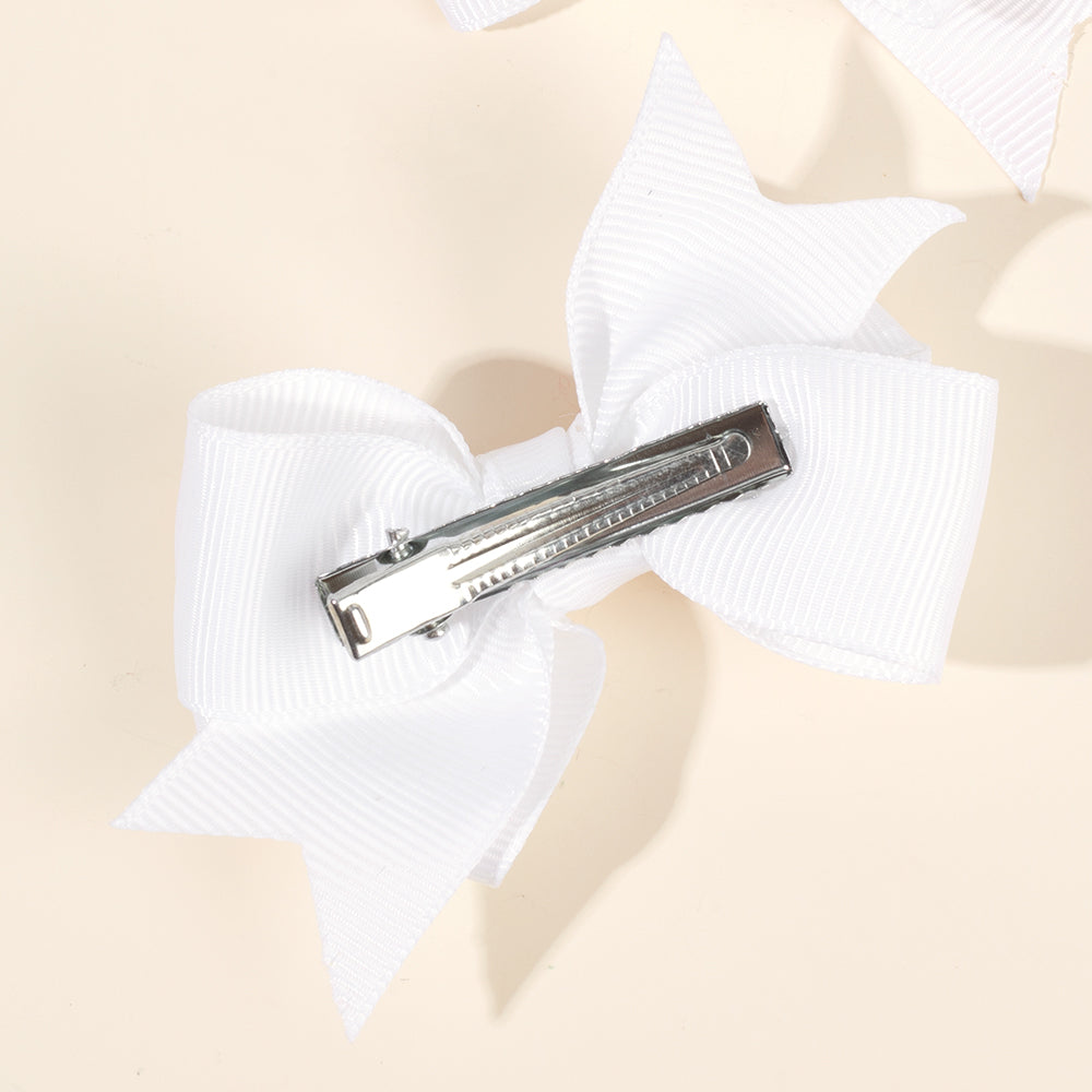 CN 2Pcs Grosgrain Ribbon Hair Bow Clip Sparkly Rhinestone Hair Clip