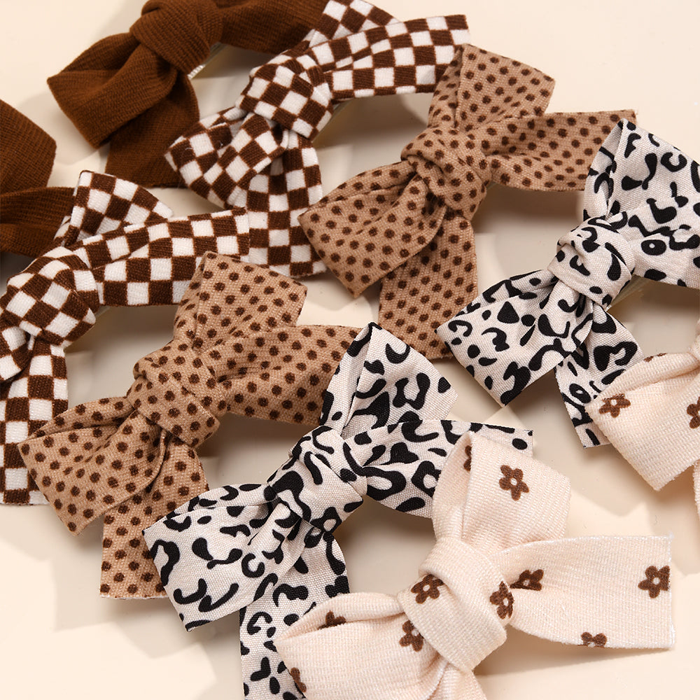 10pcs/set Fabric Pigtail Hair Bows Clips