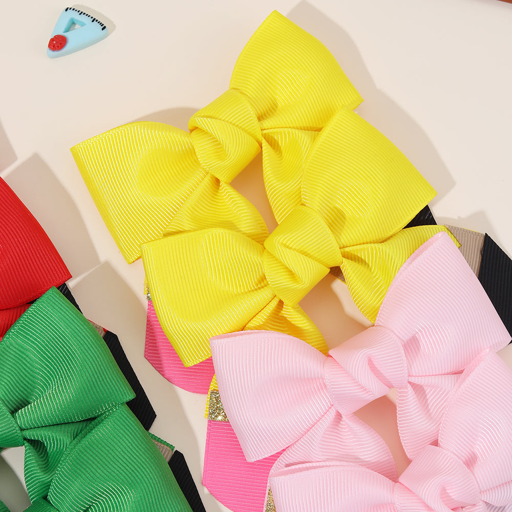 10Pcs Grosgrain Ribbon Back to School Hair Bow Clip Pencil Clip