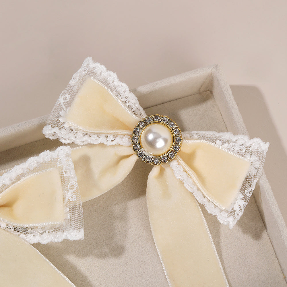 2PCS Velvet Boutique Hair Bow Clip Long Tails Hair Clip Girls