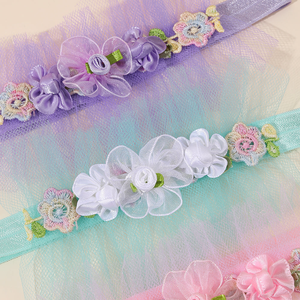 3Pcs Flower Baby Elastic Headband for Infant Hairband