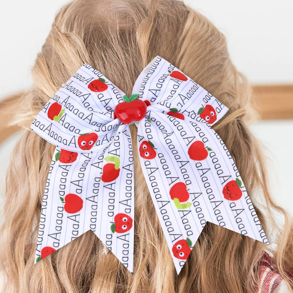 20Pcs 7" Back To School Cheer Bows with Clips