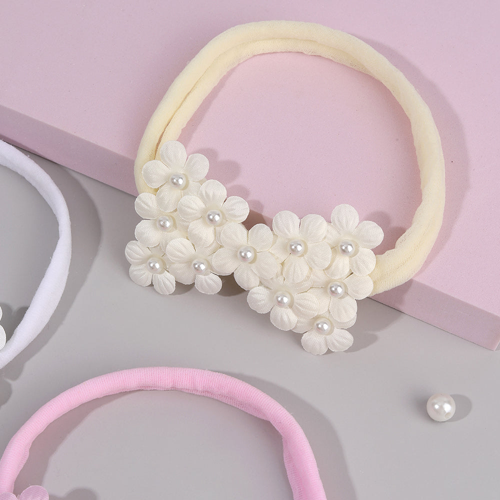 Baby Flower Nylon Headband Fabric Hair Bow Hairband Toddler