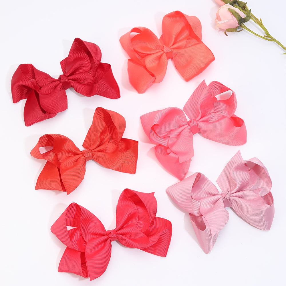 30PCS 6 inch Solid Color Grosgrain Hair Bows