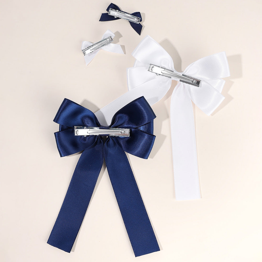 20Pcs Solid Color Satin Hair Bow Clip Set for Women Girls