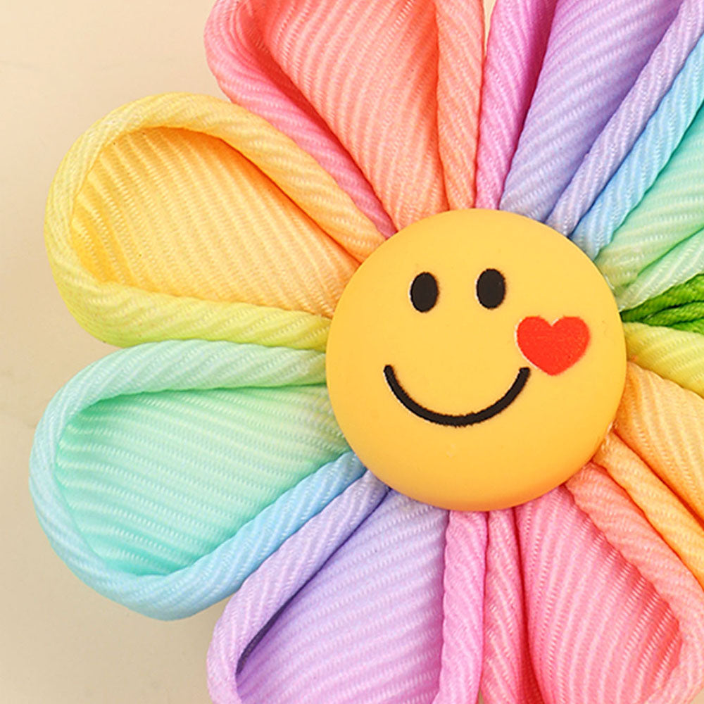 2Pcs Rainbow Hair Bow Clips Sumflower