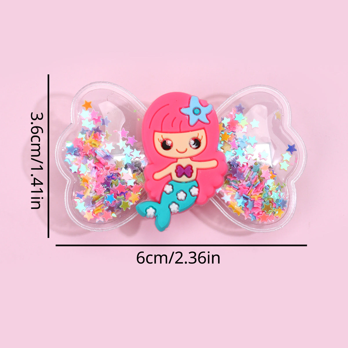 2pcs Mermaid Shaker Hair Bows Hair Clips