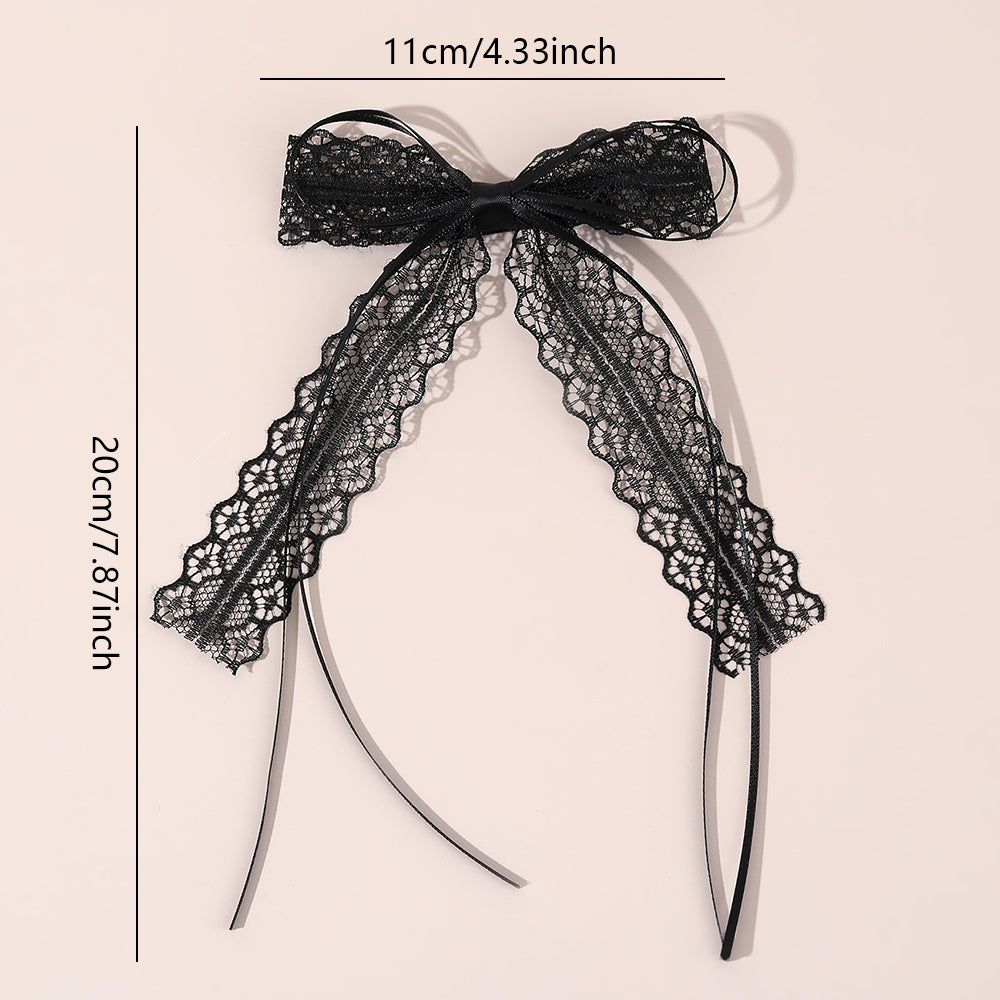 2Pcs Boutique Lace Flower Hair Clip for Women Girls Long Hair Hair Bow Clip