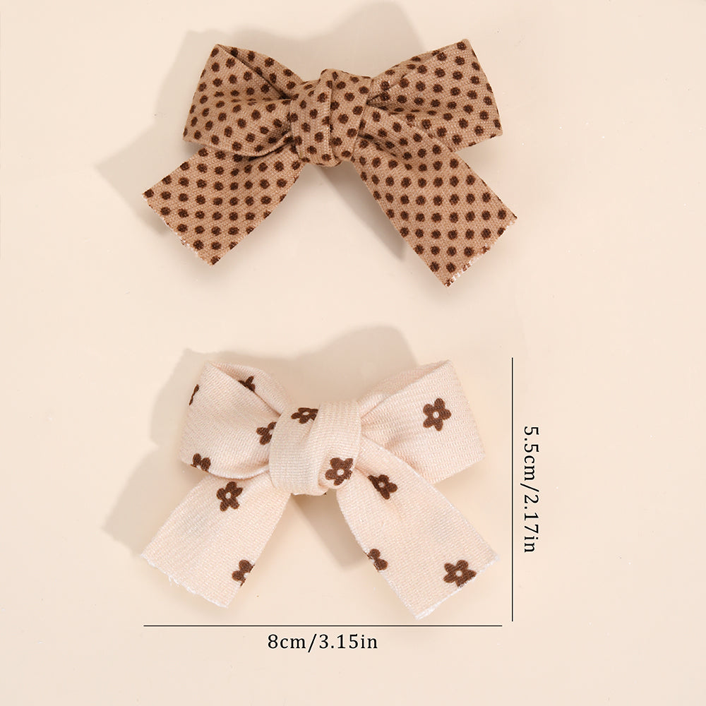10pcs/set Fabric Pigtail Hair Bows Clips