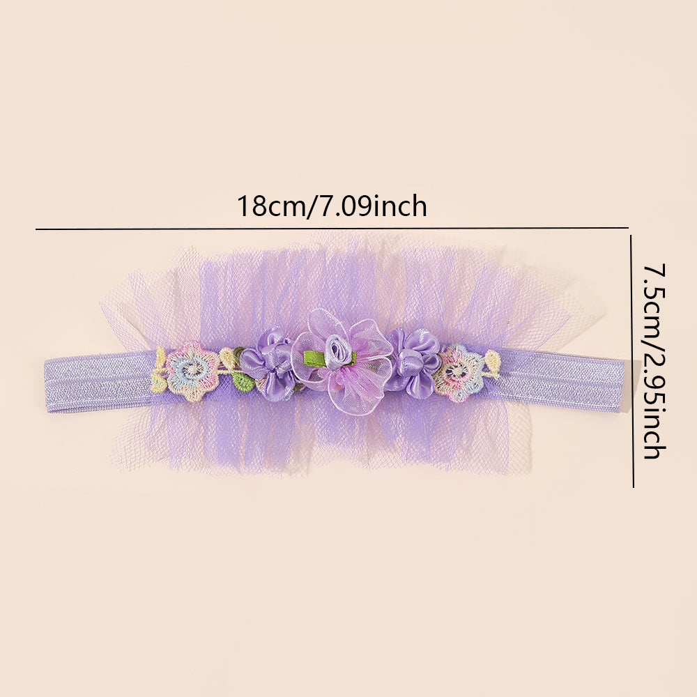 3Pcs Flower Baby Elastic Headband for Infant Hairband