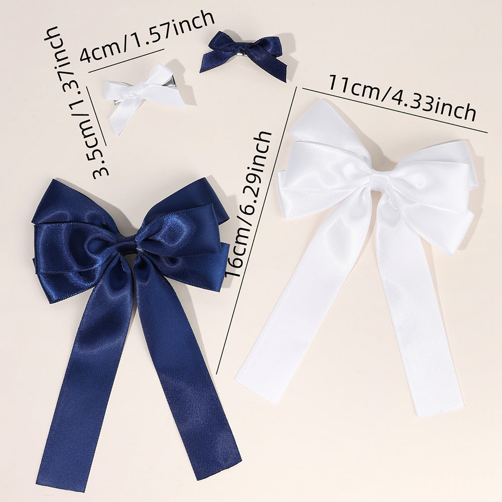 20Pcs Solid Color Satin Hair Bow Clip Set for Women Girls