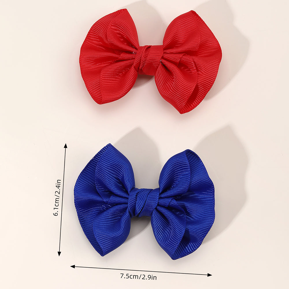 12Pcs Boutique Solid Hair Bow Clips