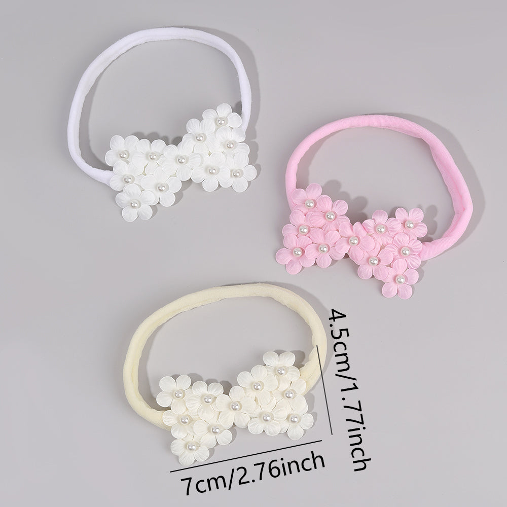 Baby Flower Nylon Headband Fabric Hair Bow Hairband Toddler