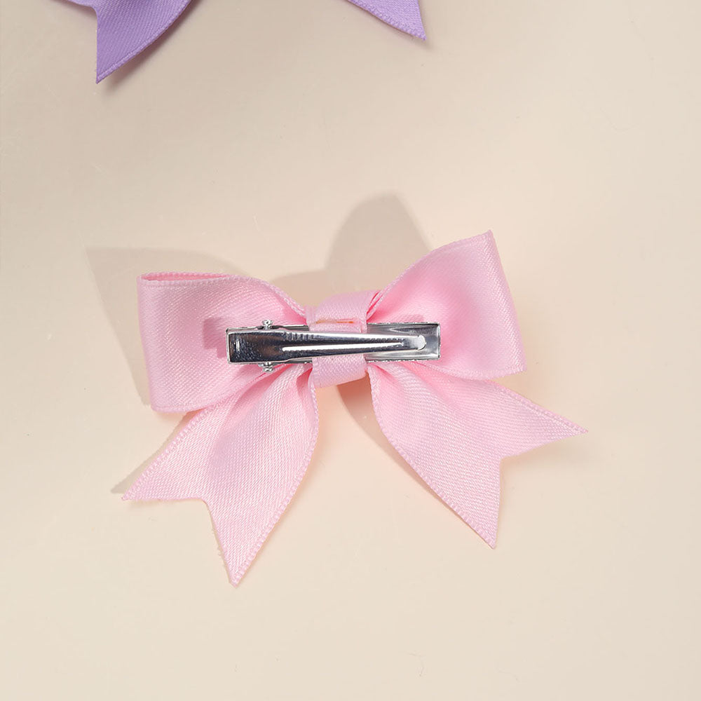 2Pcs Fabric Pigtail Hair Bow Clips