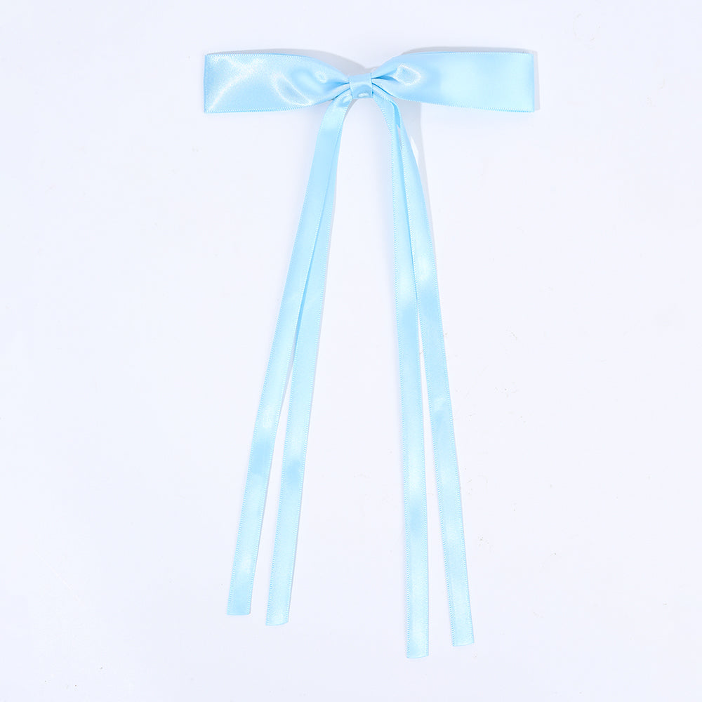 6pcs Satin Hair Bow With Long Tail
