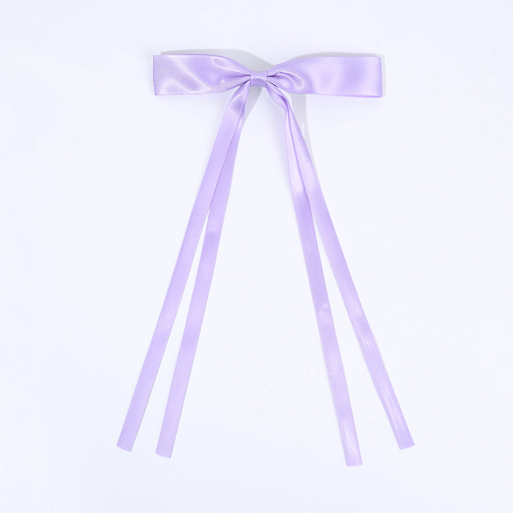 6pcs Satin Hair Bow With Long Tail