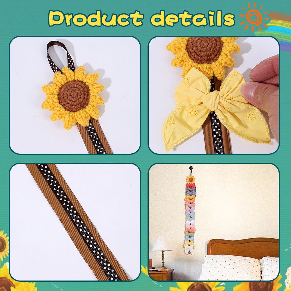 1Pc Sunflower Hair Bow Clips Holder Organizer