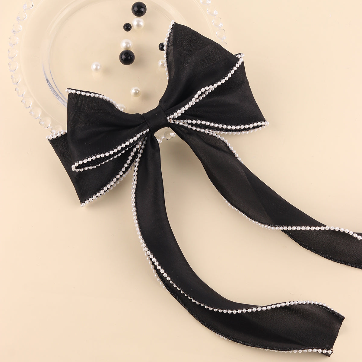 Pearl large Hair Bow Clips for Women