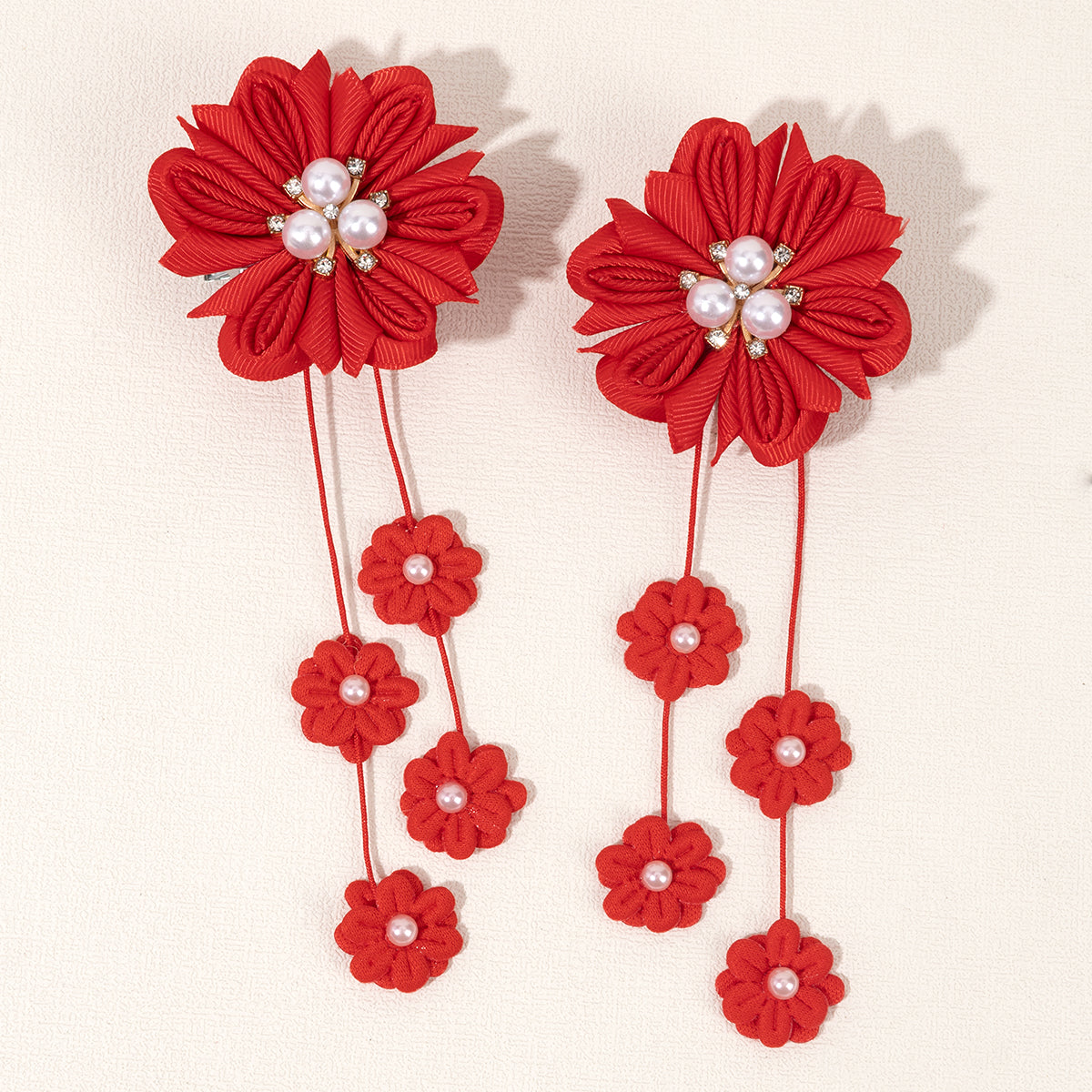 2Pcs Sakura Flower Hair Clips Handmade
