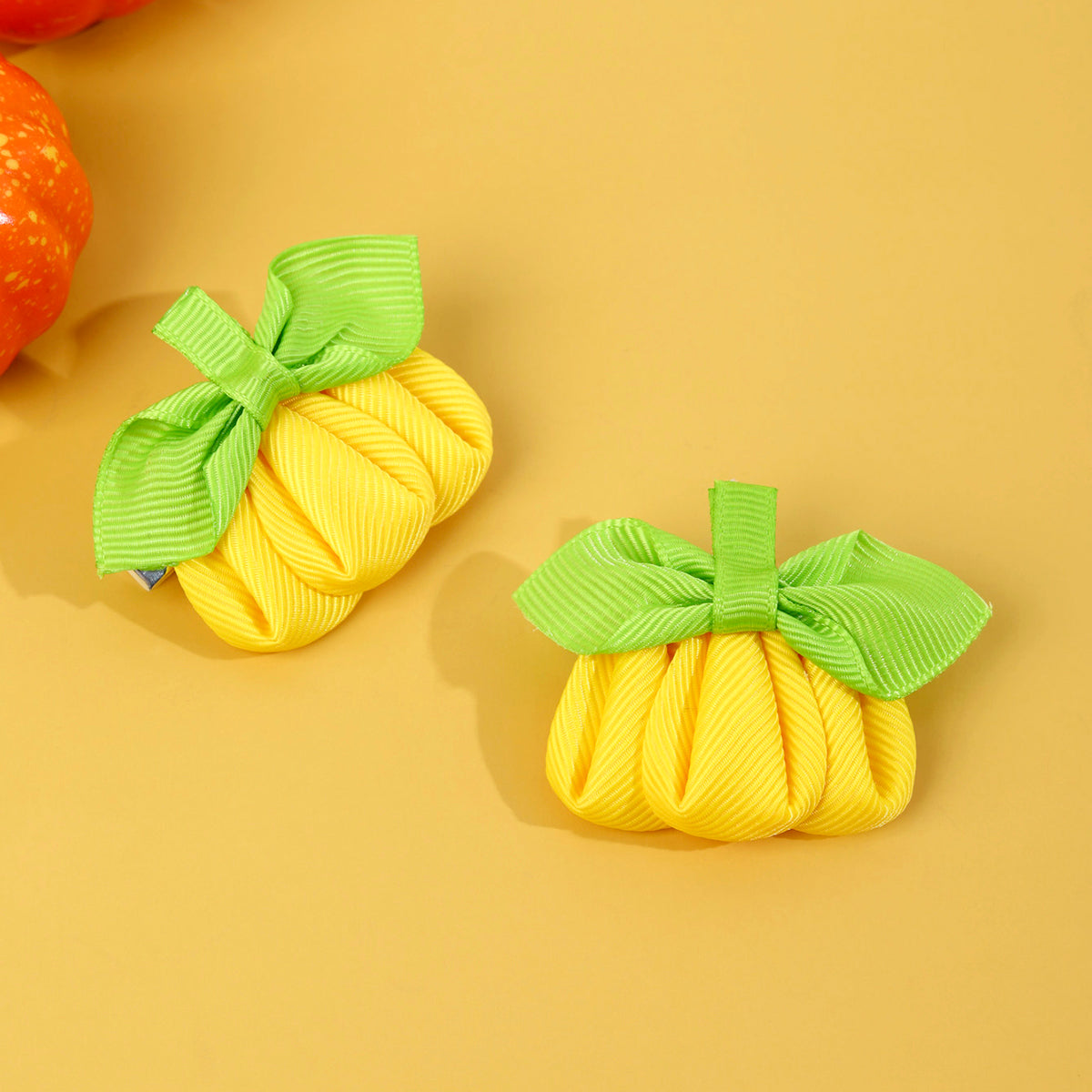 2PCS Cute Halloween Pumpkin Hair Bows