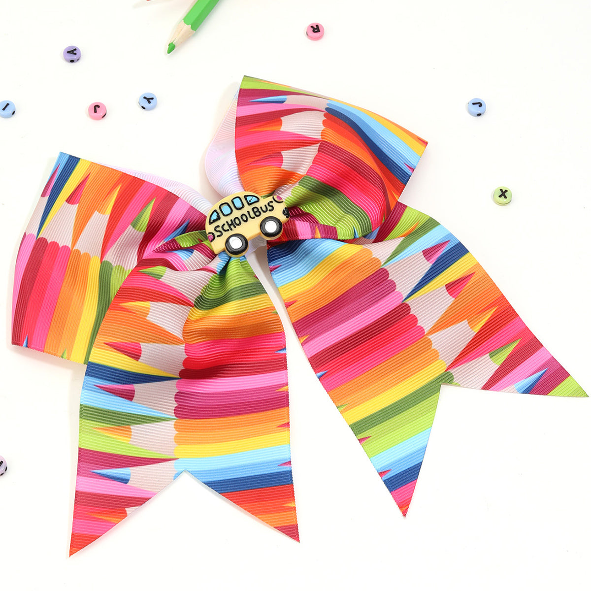 20Pcs 7" Back To School Cheer Bows with Clips