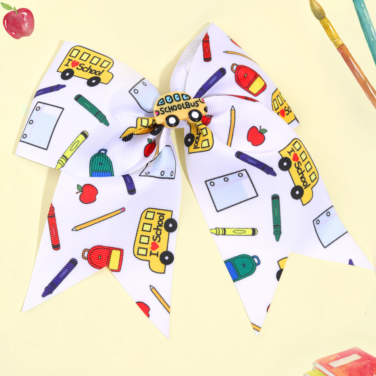 20Pcs 7" Back To School Cheer Bows with Clips