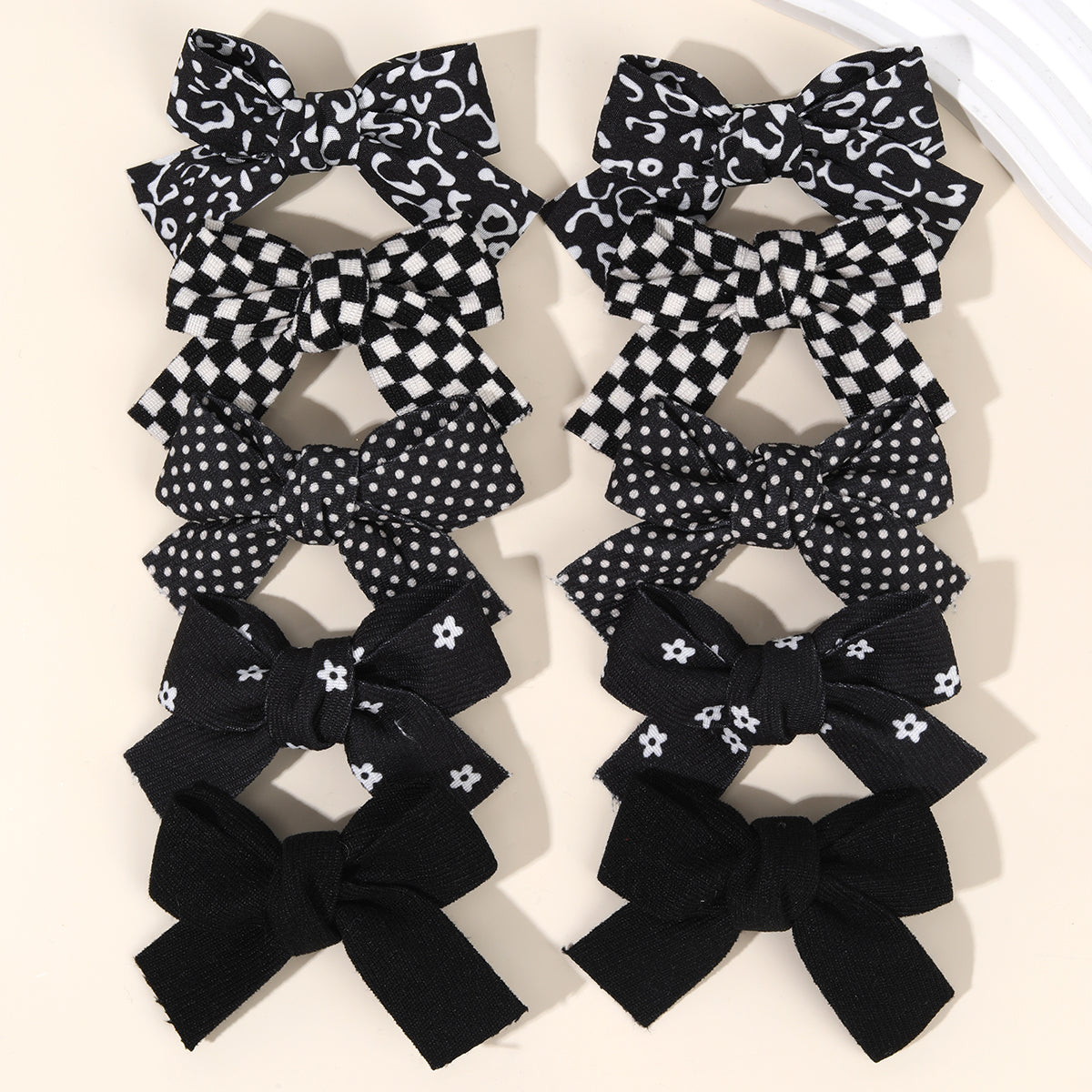 10pcs/set Fabric Pigtail Hair Bows Clips