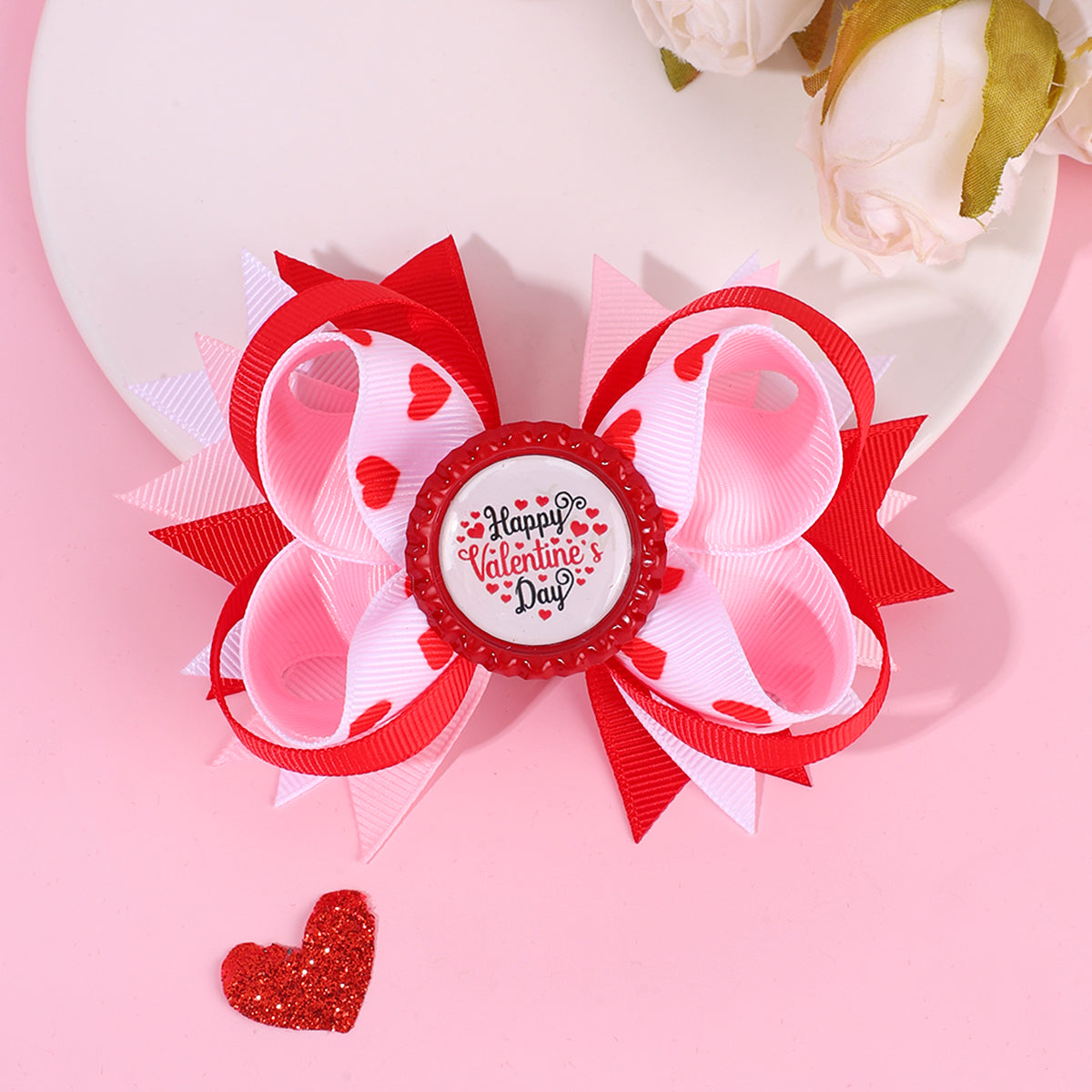 20Pcs Wholesale Valentine's Days Hair Bow Clips