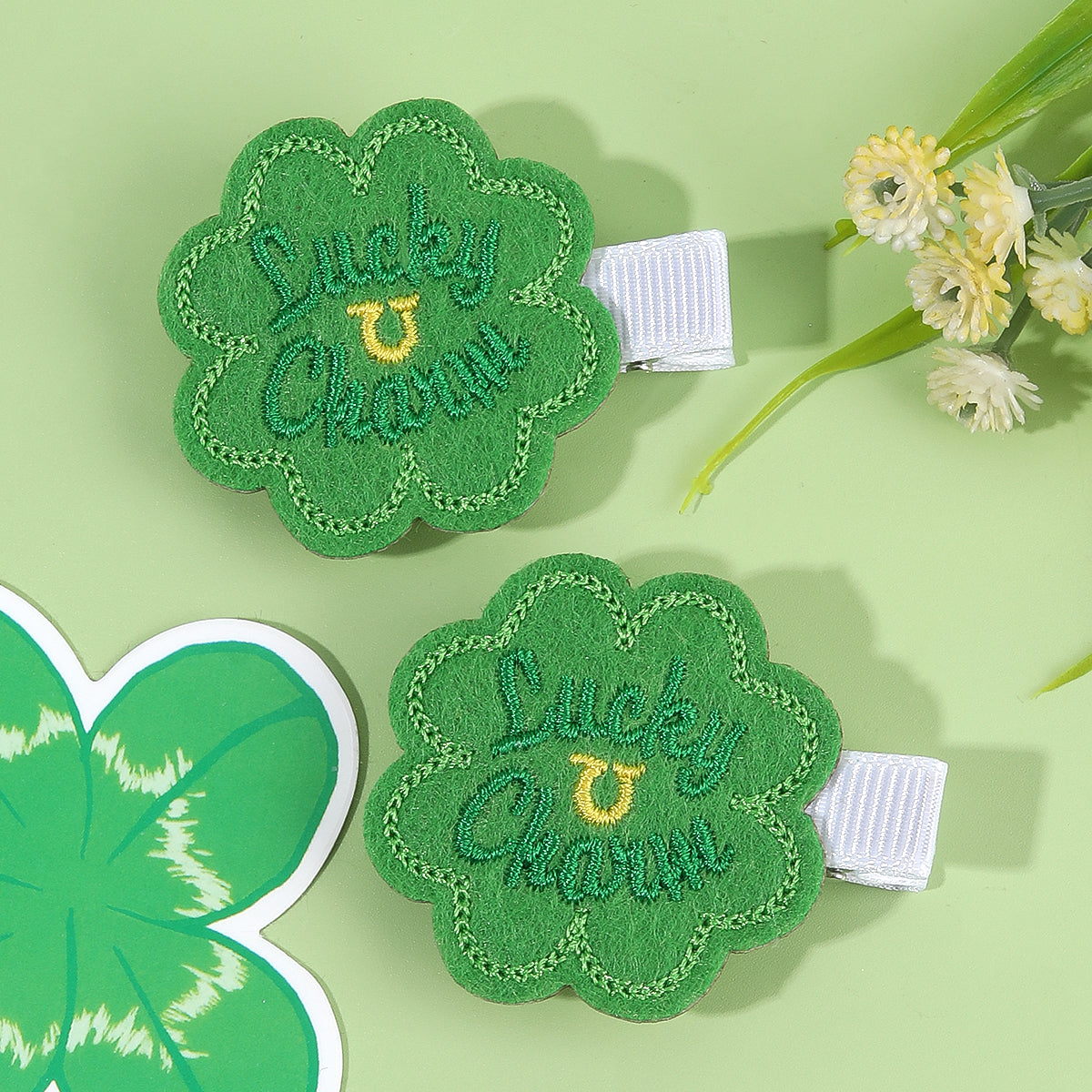 2pcs St. Patrick's Day Hair Clips For Kids