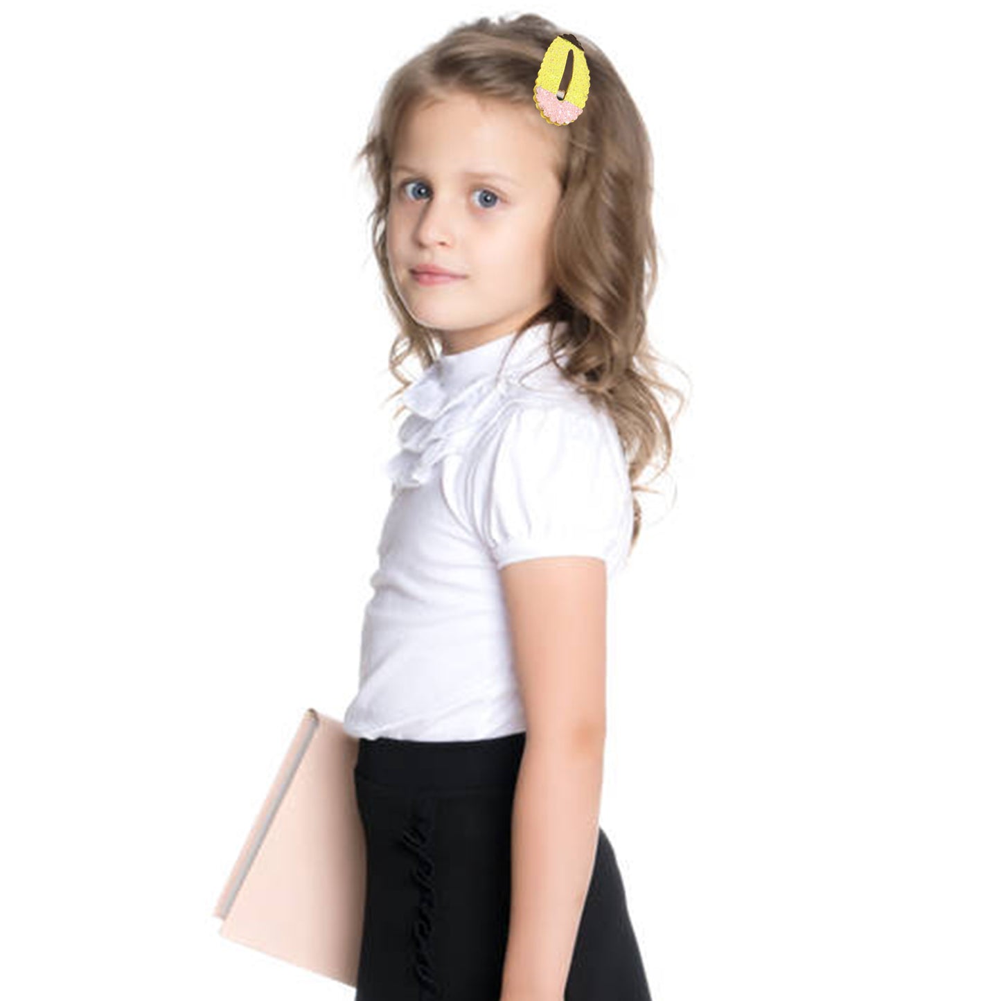 8PCS Back to School Glitter Pencil Hair Clips