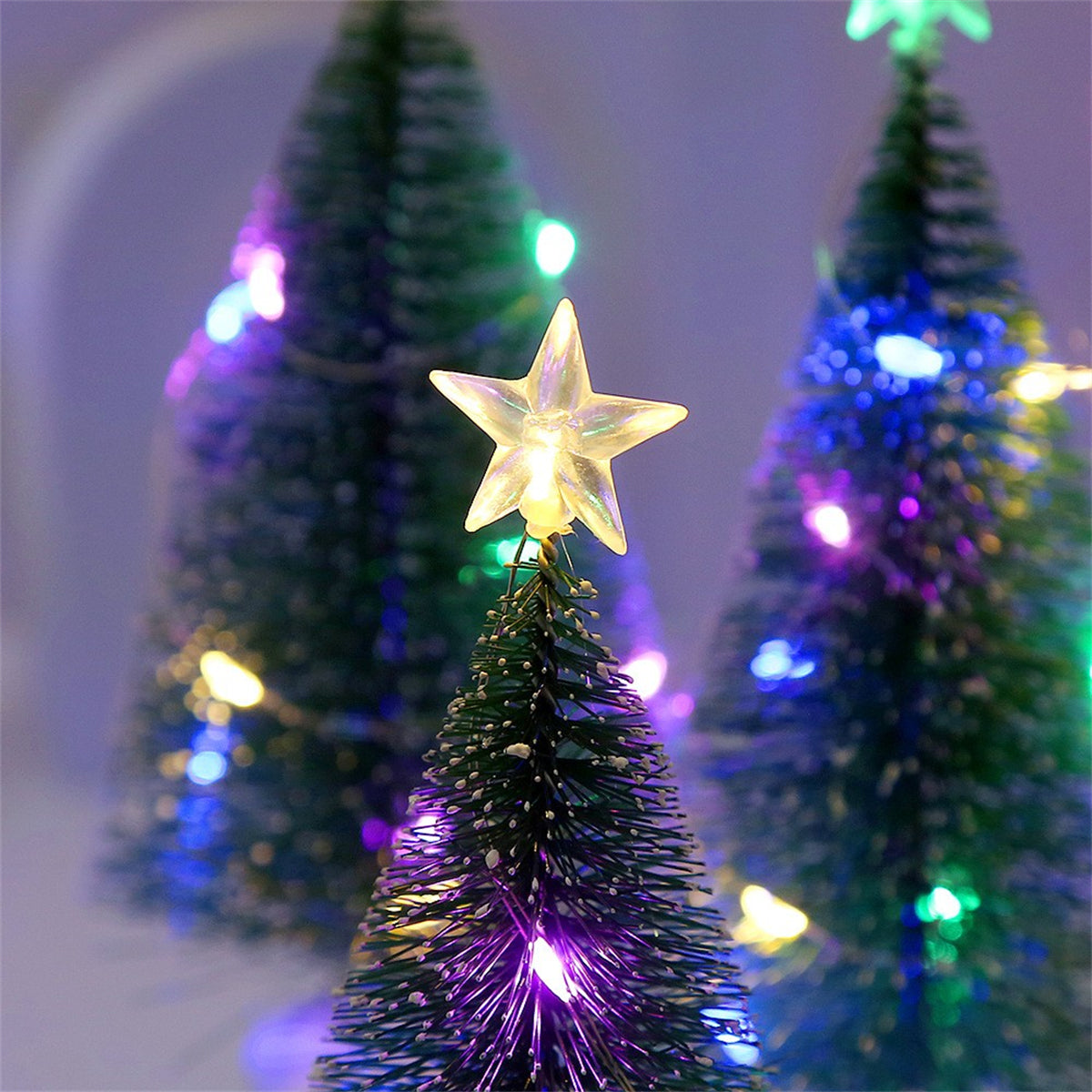6.7in Mini Christmas Tree Desktop with LED Christmas Miniature Pine Tree
